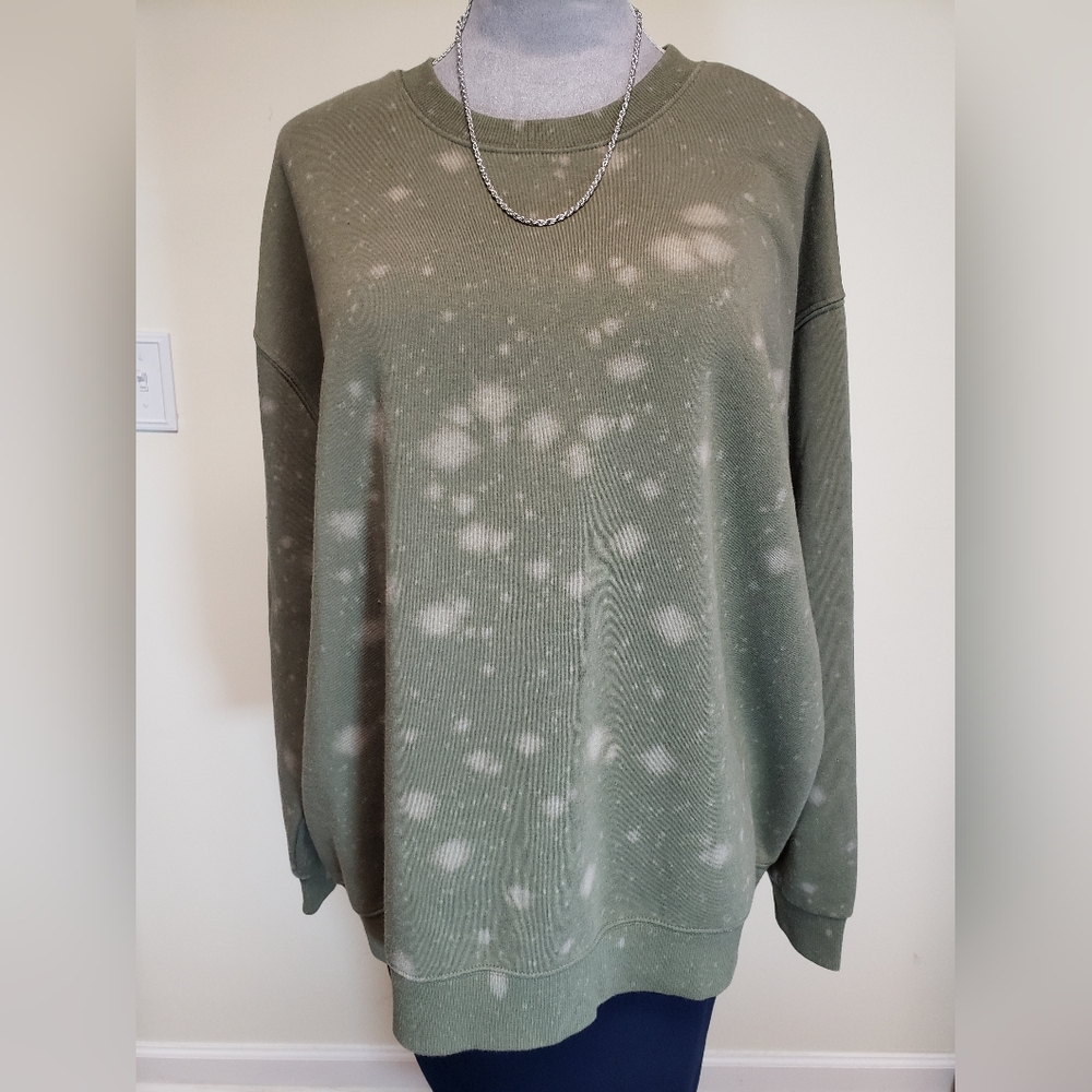 Sage and Beige Splatter Sweatshirt NWT